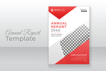 Modern business annual report cover layout template with creative shape concept