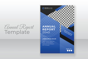 Modern business annual report cover layout template with creative shape concept