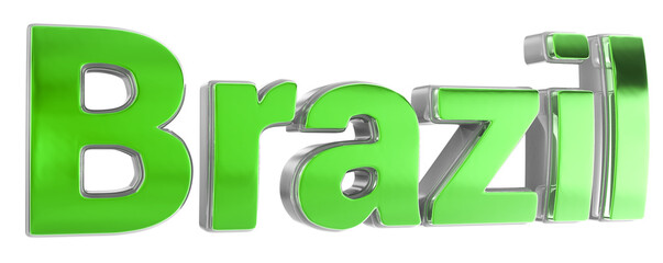 Brazil week 3d label render with elements for independece day