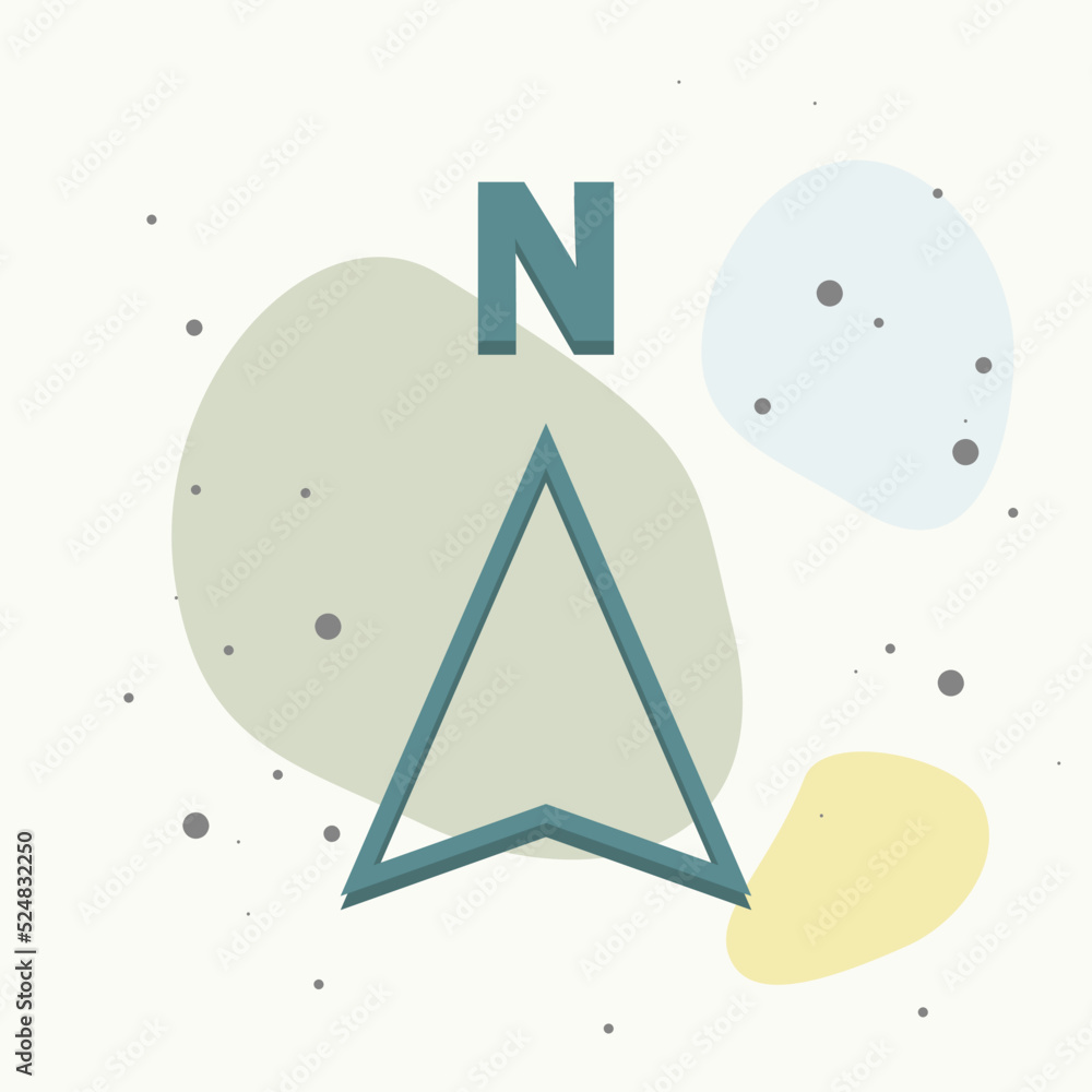 Poster vector icon of the compass. illustration of a compass symbol for determining the sides of the world 