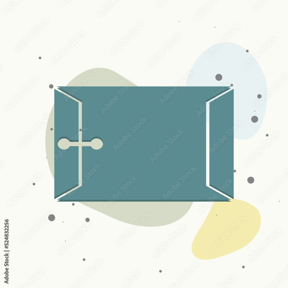 Poster vector envelope icon for paper and documents on multicolored background.