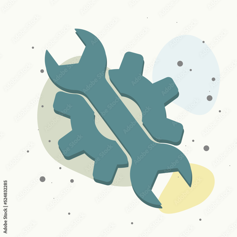Poster Service tool vector icon on multicolored background.