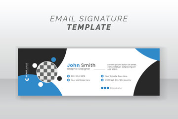 Creative commercial easy email signature template organic shape design
