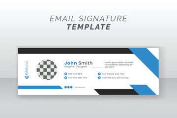 Creative corporate easy email signature footer layout rectangle shape design