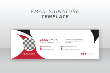 Creative commercial easy email signature template organic shape design