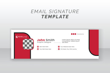 Creative corporate easy email signature footer layout rectangle shape design