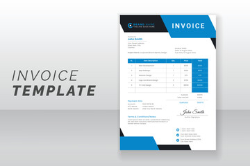 Modern abstract invoice template design