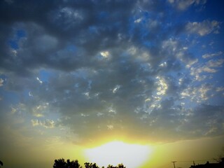 sunset over the field