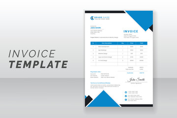 Modern abstract invoice template design