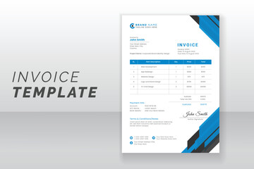 Modern abstract invoice template design