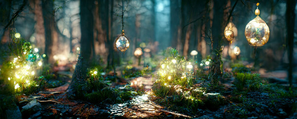 森, 木, 自然, 風景, 光, かすみ, 公園, 緑, 神秘的, ファンタジー, 妖精, 魔法の森, 神秘的な森, クリスマス, 季節, 装飾物,forest trees nature landscape light haze park green mystical fantasy fairy magic forest mystical forest christmas season ornam