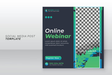 Innovative enterprise marketing online webinar and business social media post template