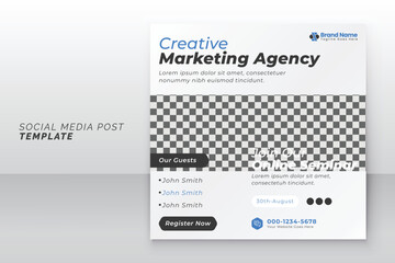 Innovative enterprise marketing online webinar and business social media post template