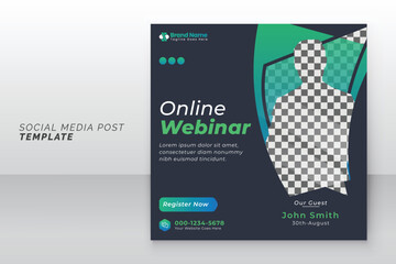 Innovative enterprise marketing online webinar and business social media post template