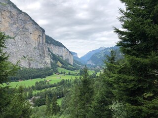 Swiss Alps view from Trummelbach Falls, Swiss Alps, Switzerland, summer 2022