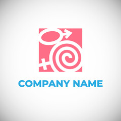 Women and Men symbol. Gender logo design. Mars and Venus logo design. Vector illustration