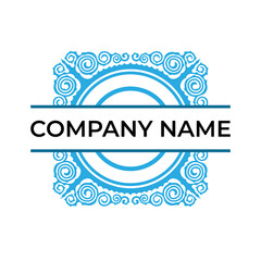 Logo with decorative pattern design. Vector illustration