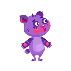 Smiling bear . Character design. Can be used for branding, graphic design, product for children, stickers for social network. Isolated vector  illustration on white background.