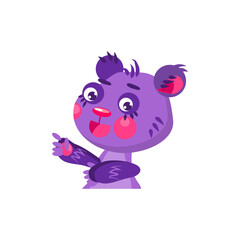 Happy bear . Character design. Can be used for branding, graphic design, product for children, stickers for social network. Isolated vector  illustration on white background.