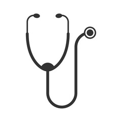 Stethoscope icon. Diagnostic symbol. Doctor item. Flat vector illustration.