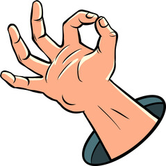 ok gesture, a man's hand. Quality approval support. Symbol of approval