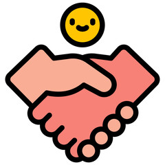 handshake filled outline icon