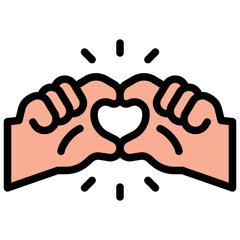 Obraz premium love filled outline icon