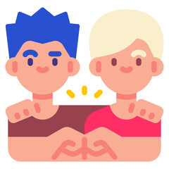 fist bump flat icon