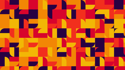 red, blue, yellow and orange geometric pattern, seamless wallpaper for tile, banner, tableclothe