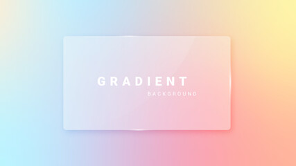 Abstract blur gradient background with transparent glass frame.