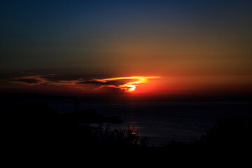Sunset over Ionian sea, Corfi, Greece