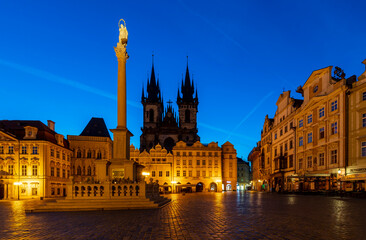 Fototapeta premium Old Town Square view in Prague of Czech Republic.