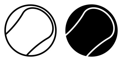 ofvs117 OutlineFilledVectorSign ofvs - tennis vector icon . isolated transparent .  tennis ball sign . sport equipment . black outline and filled version . AI 10 / EPS 10 . g11439