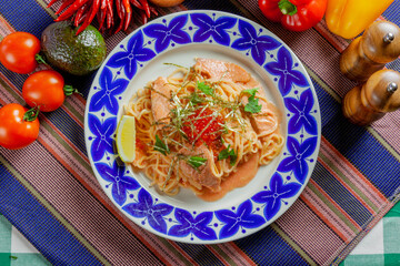 サーモンといくらのたらこパスタ