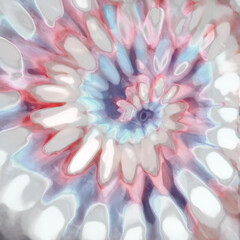 Spiral Tie Dye. Dyed Circle Watercolor. Tie Dye Background