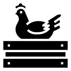 POULTRY FARMING glyph icon