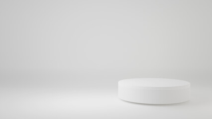 Product Stand in white room ,Studio Scene For Product ,minimal design,3D rendering	
