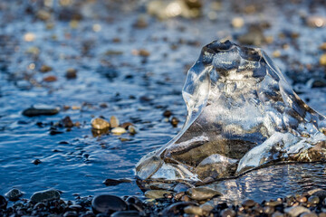 Shallow focus of iceberg chunk, Iceland