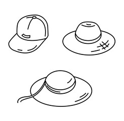 set of hats isolated