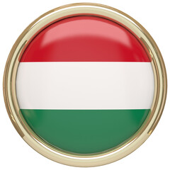 Badge with the Hungarian flag isolated on transparent background