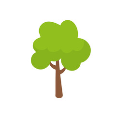 Vector green tree element. fertile forest for decoration