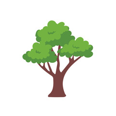 Vector green tree element. fertile forest for decoration