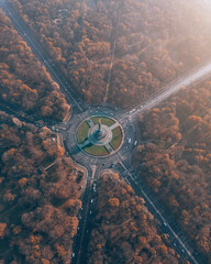 Victory Column within the big start street system in Berlin, Germany