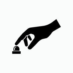 Button Press Icon. Process Start Symbol - Vector.   