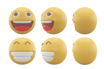 imoji yellow character icon 3d rendering.