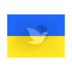 Fototapeta na wymiar The concept of peace in Ukraine. Ukraine flag. Support Ukraine sign. Sticker with colors of Ukrainian flag. War in Ukraine concept. 