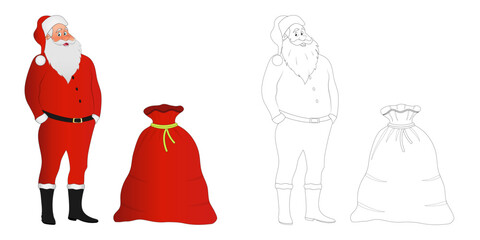 Cool Santa Claus With Gift Bag
