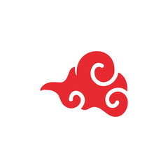 chinese red cloud element for decorating the Chinese New Year
