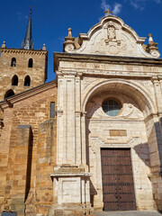Facade of the church Santa Maria del Azogue or La Mayor. Benavente, Zamora, Castilla y Leon, Spain
