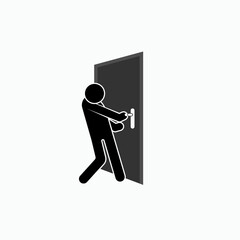 Pull Door Icon. Opening Symbol – Vector.     